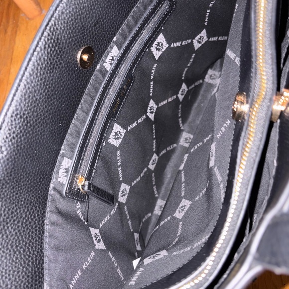 Anne Klein Black Tote with Gold Bag Charms - Picture 5 of 9